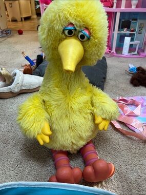 Vintage Big Bird Plush Toy - Bright Yellow Sesame Street Character